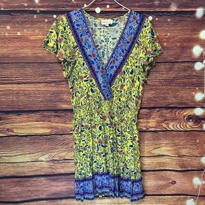 BeBop Yellow and Blue Floral Dress
